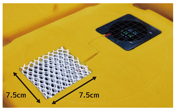 ② 送風ファン上部に埋め込む場合