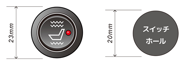 20mmの穴を開けて装着。